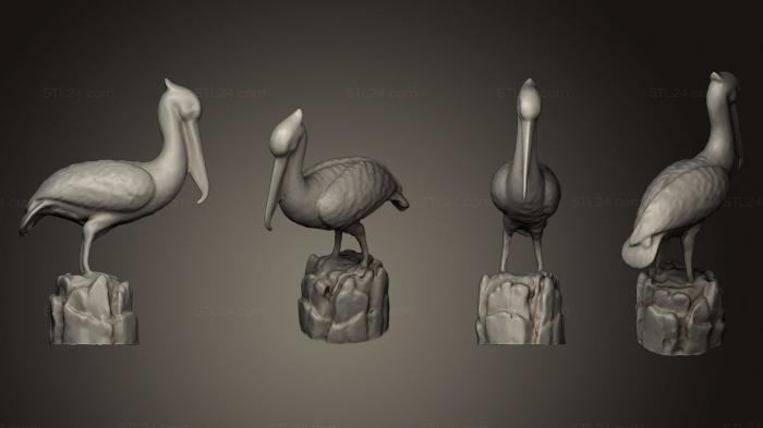 Статуэтки животных (Статуя Пелликана, STKJ_0600) 3D модель для ЧПУ станка